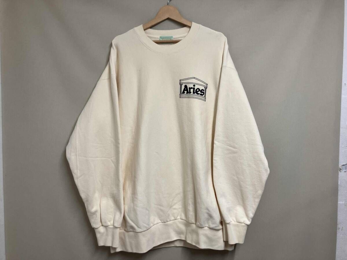 Aries アリーズ PREMIUM TEMPLE CREW NECK テンプルクルーネックスウェットシャツ サイズXXL ベージュ