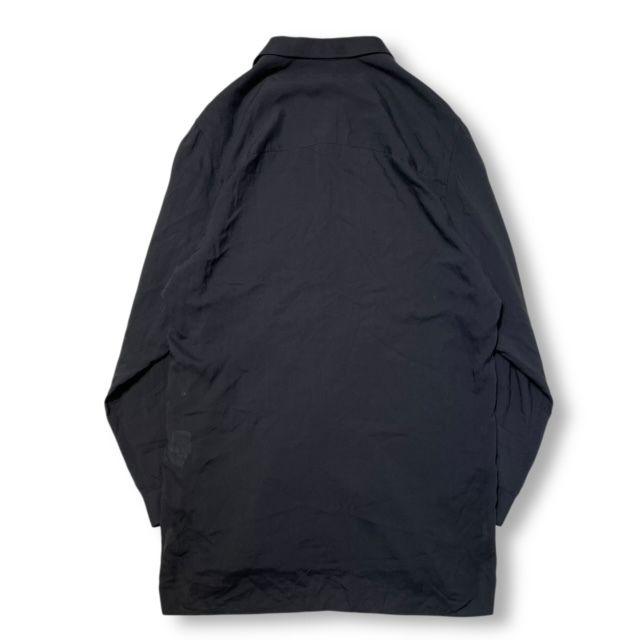 長袖シャツ yohji yamamoto POUR HOMME / 25SS/CELLULOSE LAWN ASYMMETRY BLOUSE/1/--/BLK/HP-B27-235 25ss YOHJI YAMAMOTO POUR HOMME CELLULOSE LAWN OPEN COLLAR BLOUSE