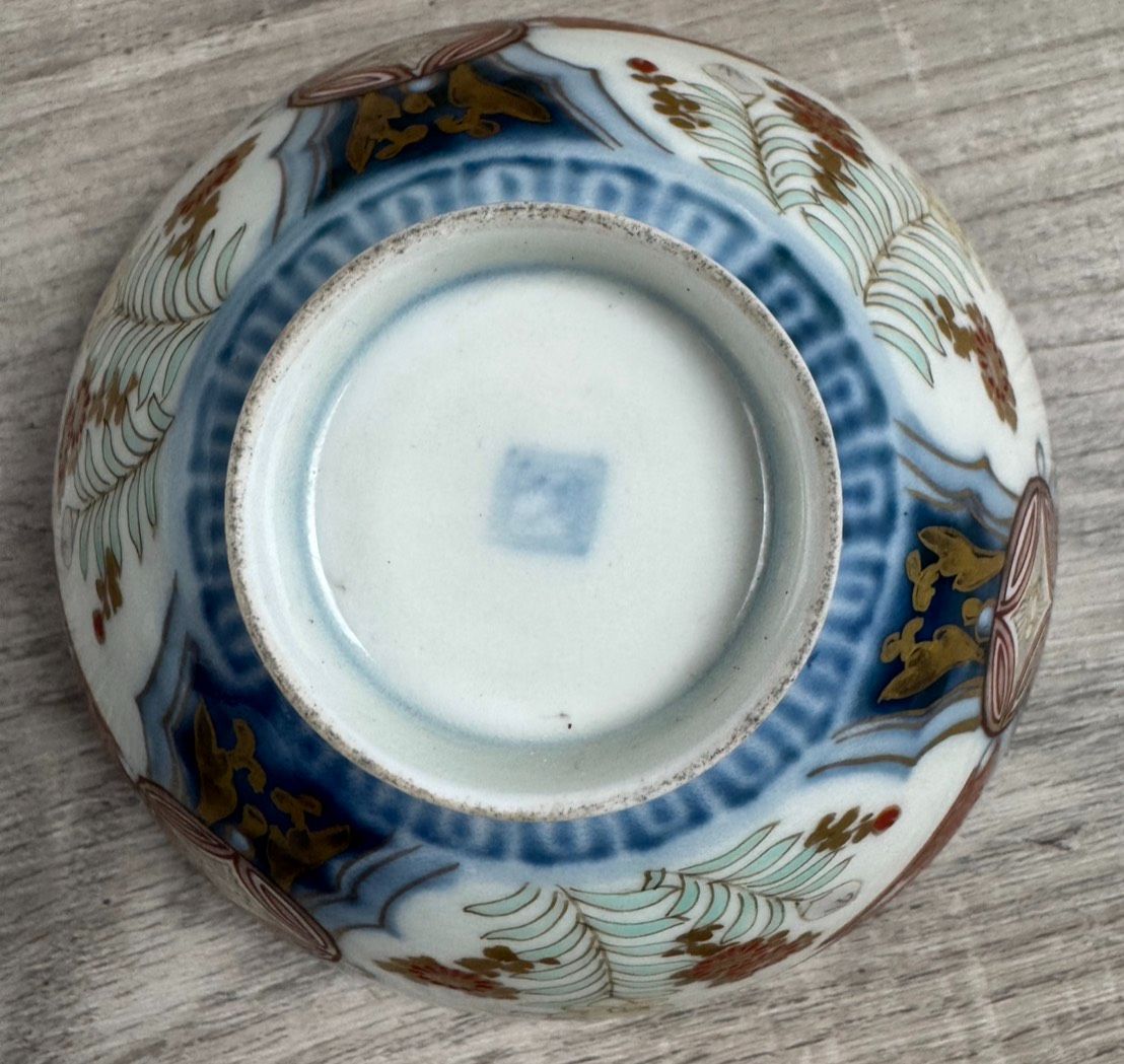 伊万里 錦手茶漬茶碗 蓋茶碗 3客セット 蓋椀 アンティーク 和食器 飯