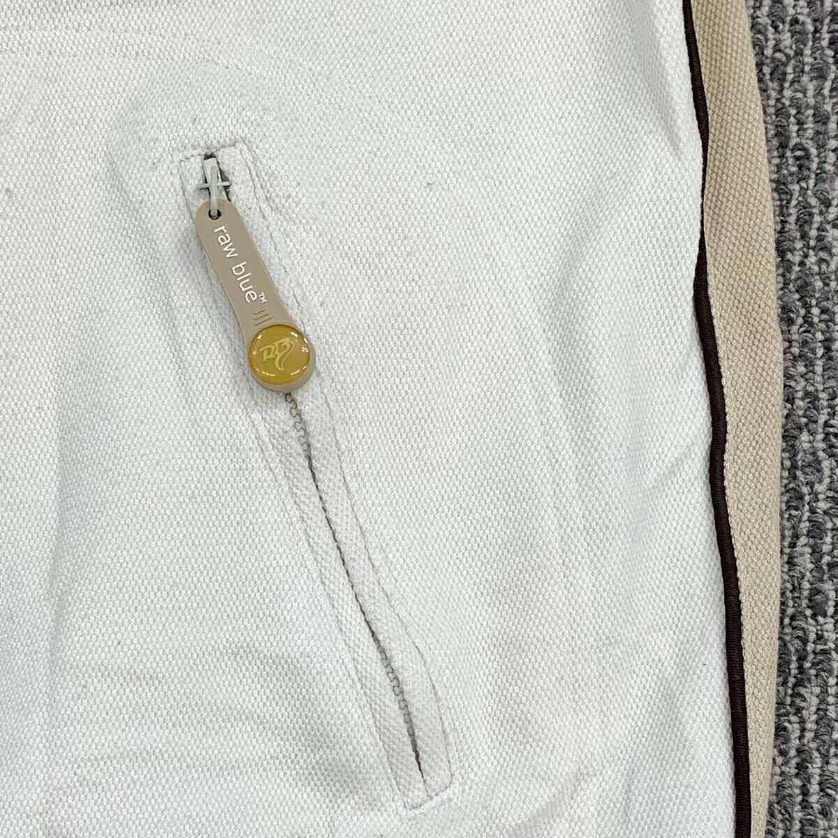 raw blue スタジアムジャケット 3XL オフホワイト ベージュ ローブルー 