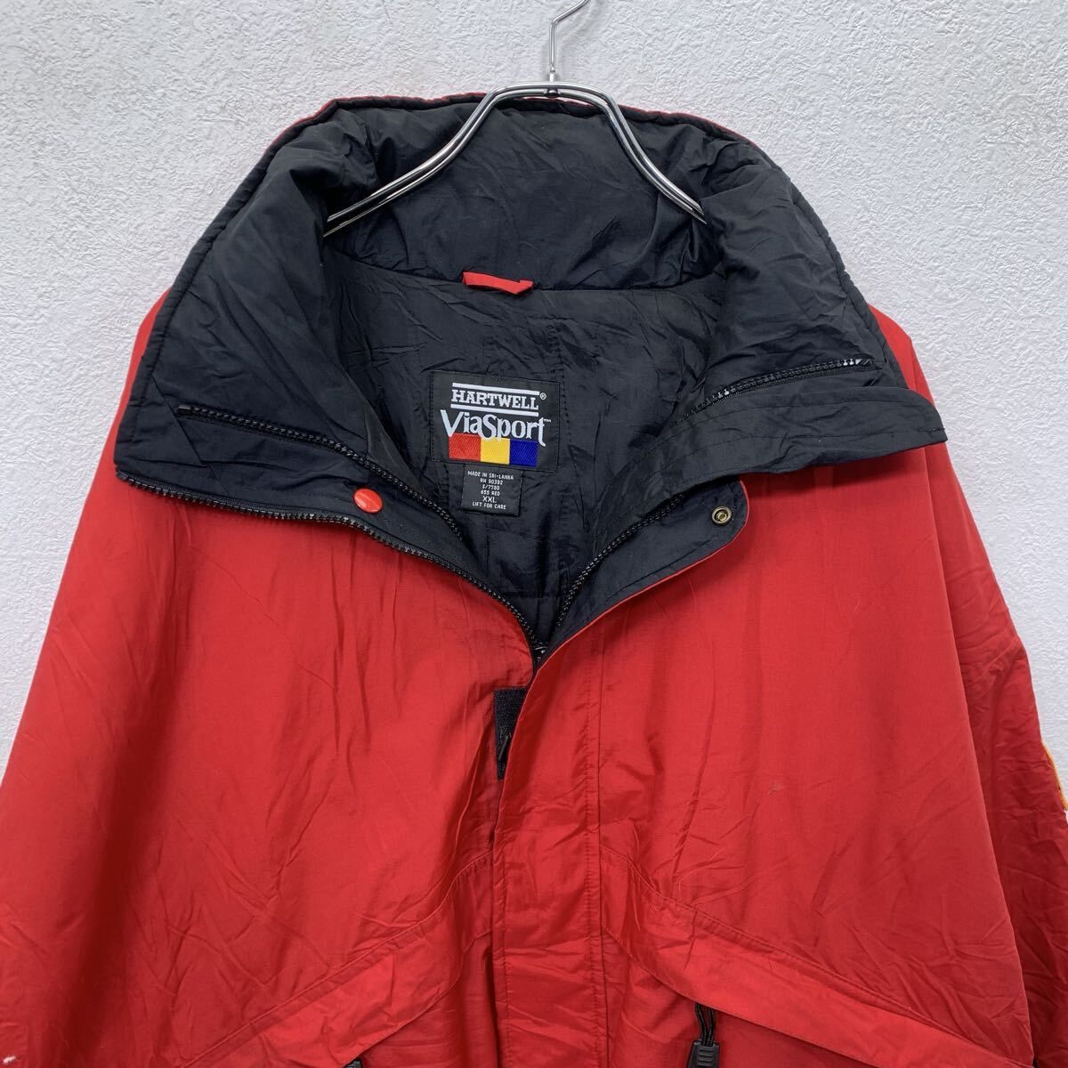 90s HARTWELL ViaSport ナイロンジャケット XXL レッド ブラック