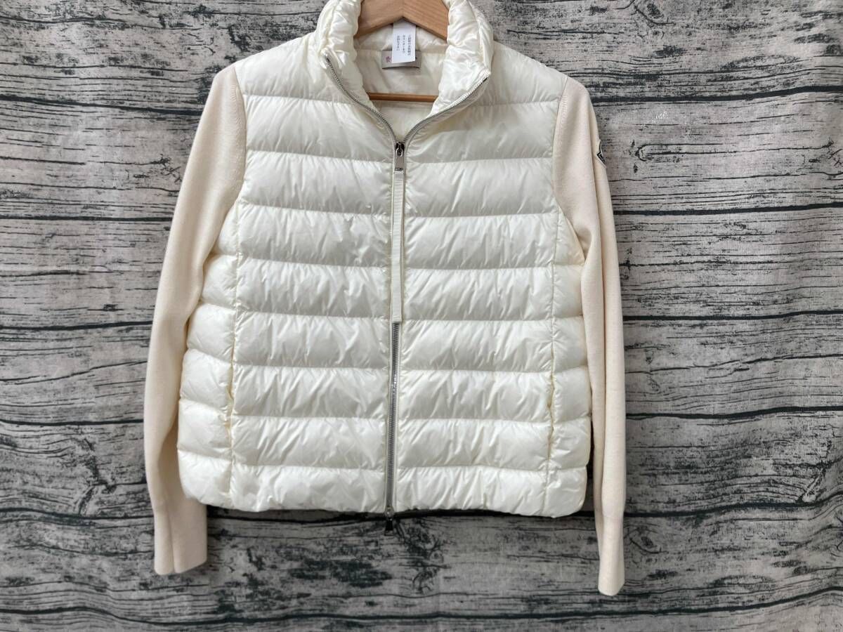 MONCLER ダウンジャケット XS 21年製 ナイロンニット切替 モンクレール 