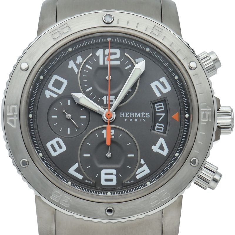 エルメス クリッパー クロノグラフ メカニカル ダイバー 44mm OH済 CP2