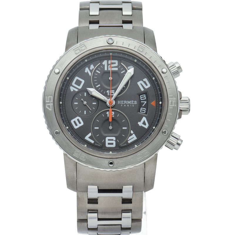 エルメス クリッパー クロノグラフ メカニカル ダイバー 44mm OH済 CP2