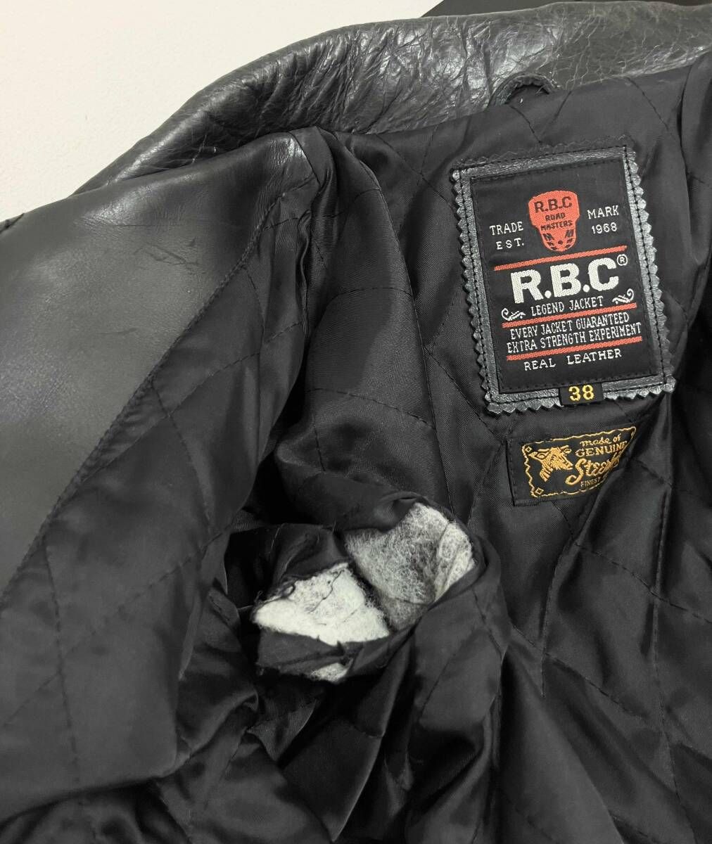 R.B.C アールビーシー シングルライダース サイズ38 本革 ナイロン