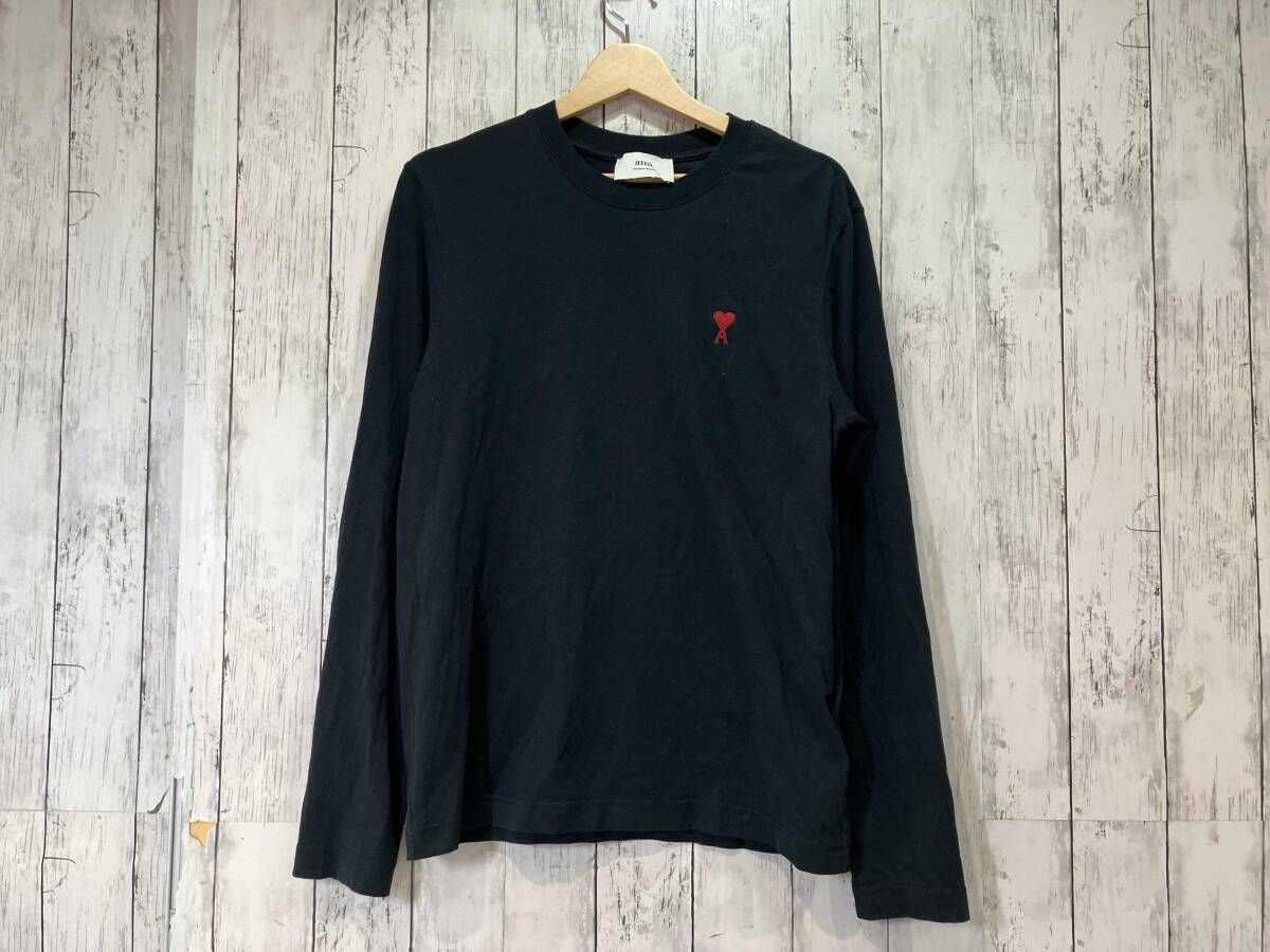 AMI PARIS アミAlexandre Mattiussi アレクサンドルマテュッシ クルーネック長袖Tシャツ ブラック M