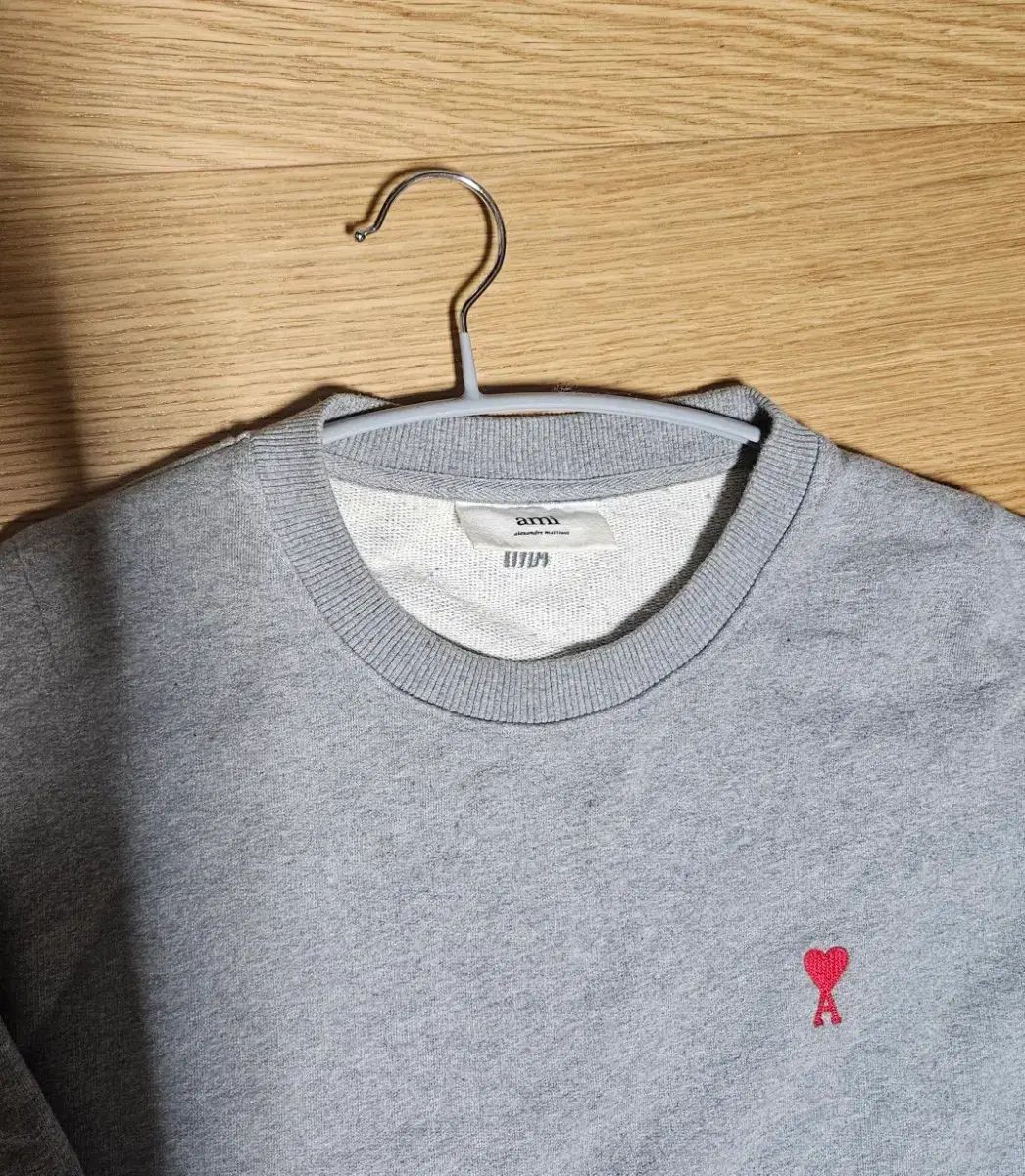 3 XL アミ スモールロゴ ハート 刺繍 スウェット グレー