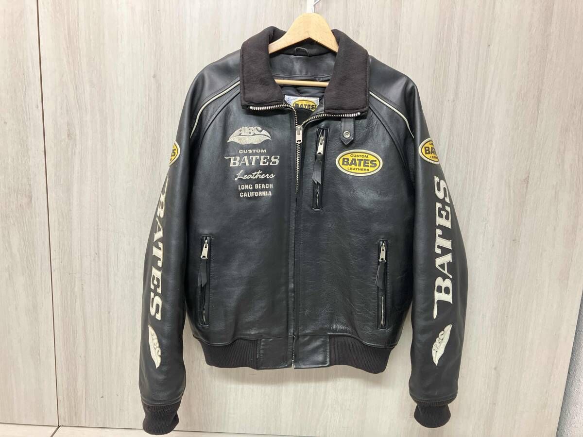 値下げ ヴィンテージ ベイツ レザージャケット LベイツBATES半袖 