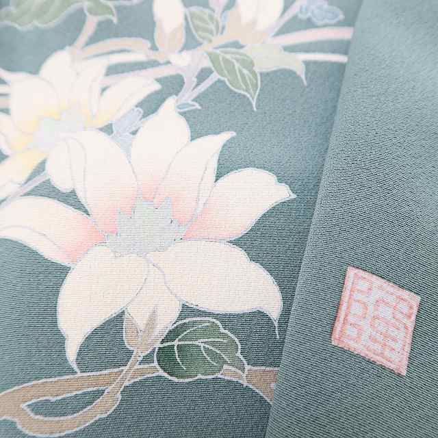 ✾まめ藤✾手描き友禅 正絹 着物 作家物落款 Sサイズ 清らかに花開くハーモニー 訪問着 U-93