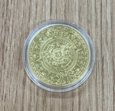 5,URUON マヤ文明 アステカカレンダー コイン メタル 記念 アート