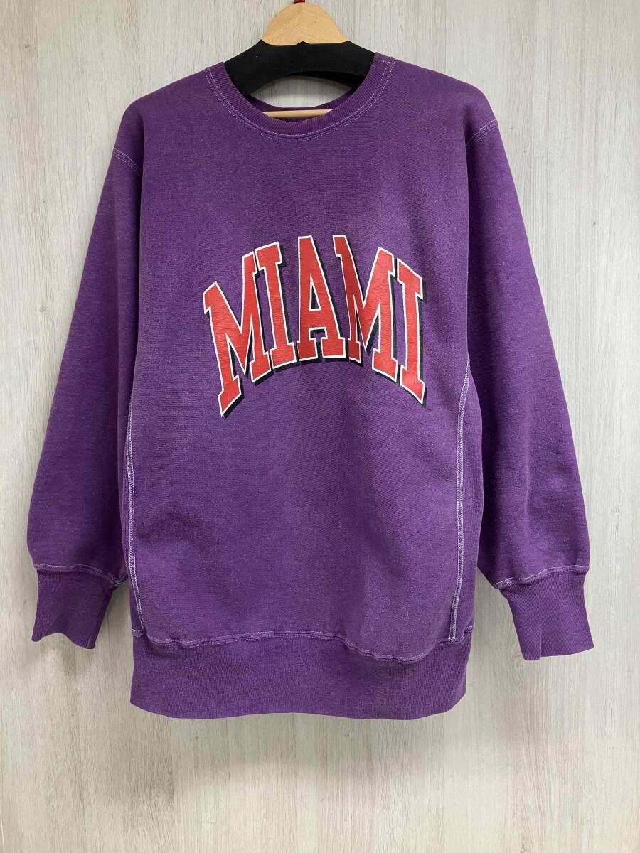 champion REVERSE WEAVE チャンピオンリバースウェーブ 古着 90 s アーチロゴ メンズ LL XL パープル