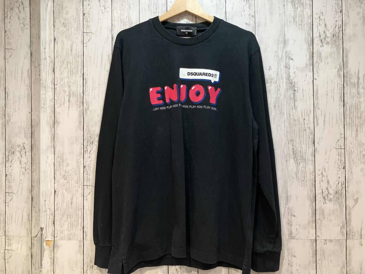 23 AW ディースクエアード 長袖Tシャツ ブラック XS