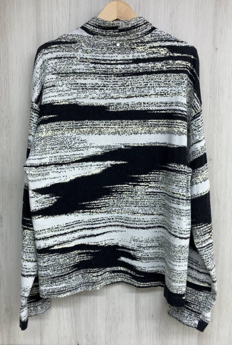 OAMC オーエーエムシー Noise Highneck ハイネック 長袖Tシャツ モノトーン 総柄 イタリア製 メンズ L