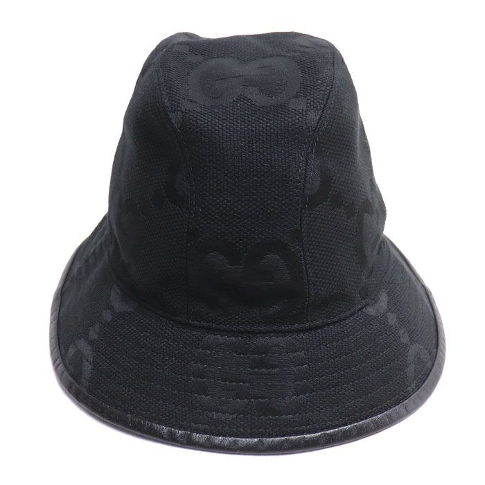 GUCCI グッチ ジャンボGGキャンバス バケットハット ハット ブラック