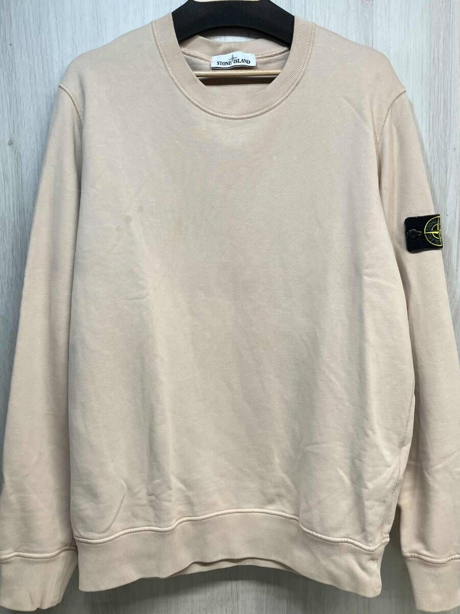 STONE ISLAND トルコ製 クルーネック スウェット シャツ トレーナー ワッペン付き ストーンアイランド 豊田貿易 肌色 メンズ XL