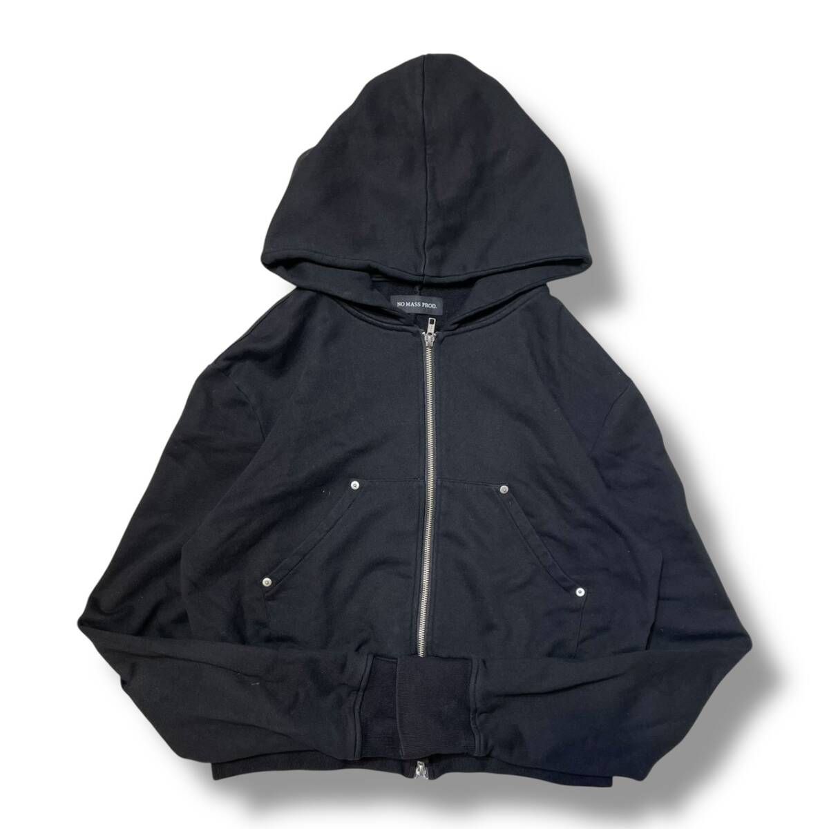 NO MASS PROD GLMNIST2 CROPPED HOODIE ブラック 日本製 サイズL ノー 