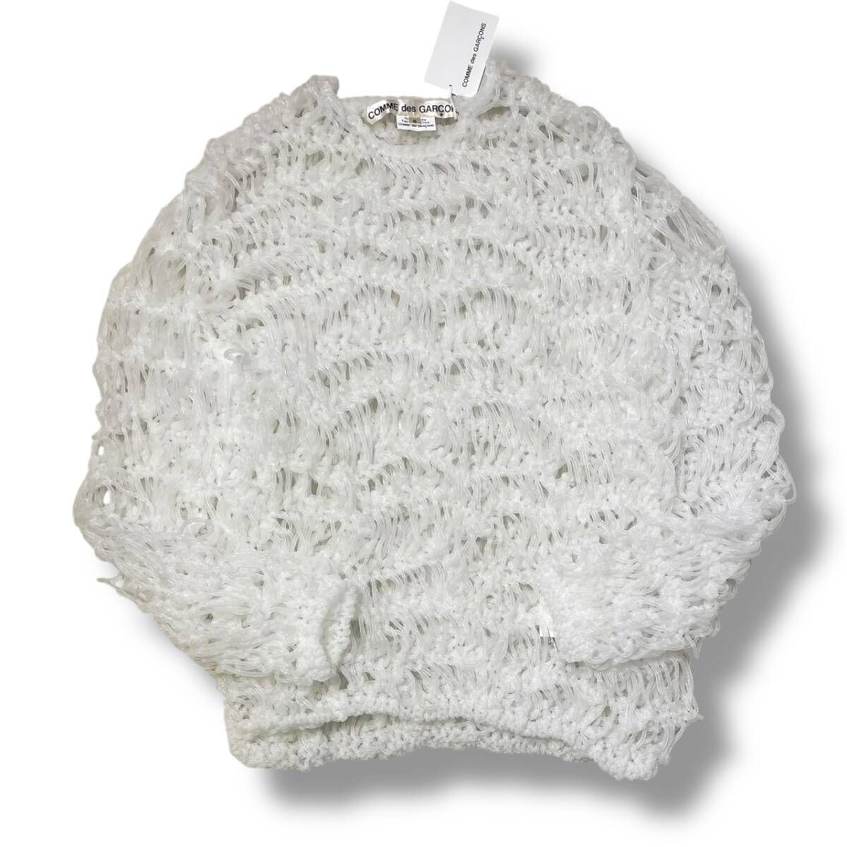 25 ss COMME des GARCONS ナイロン編み込みカットソー 長袖シャツ カットソー GO-N 003-051-1-2 サイズS コムデギャルソン