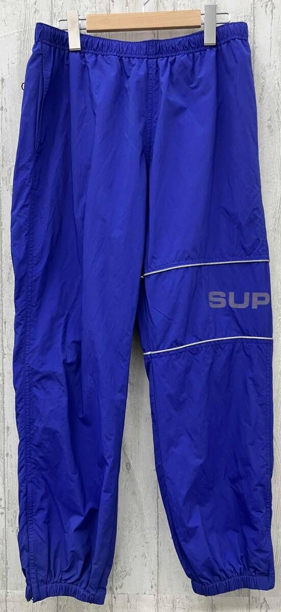 Supreme シュプリーム ナイロンロングパンツ サイズS ブルー プリントロゴ メンズ