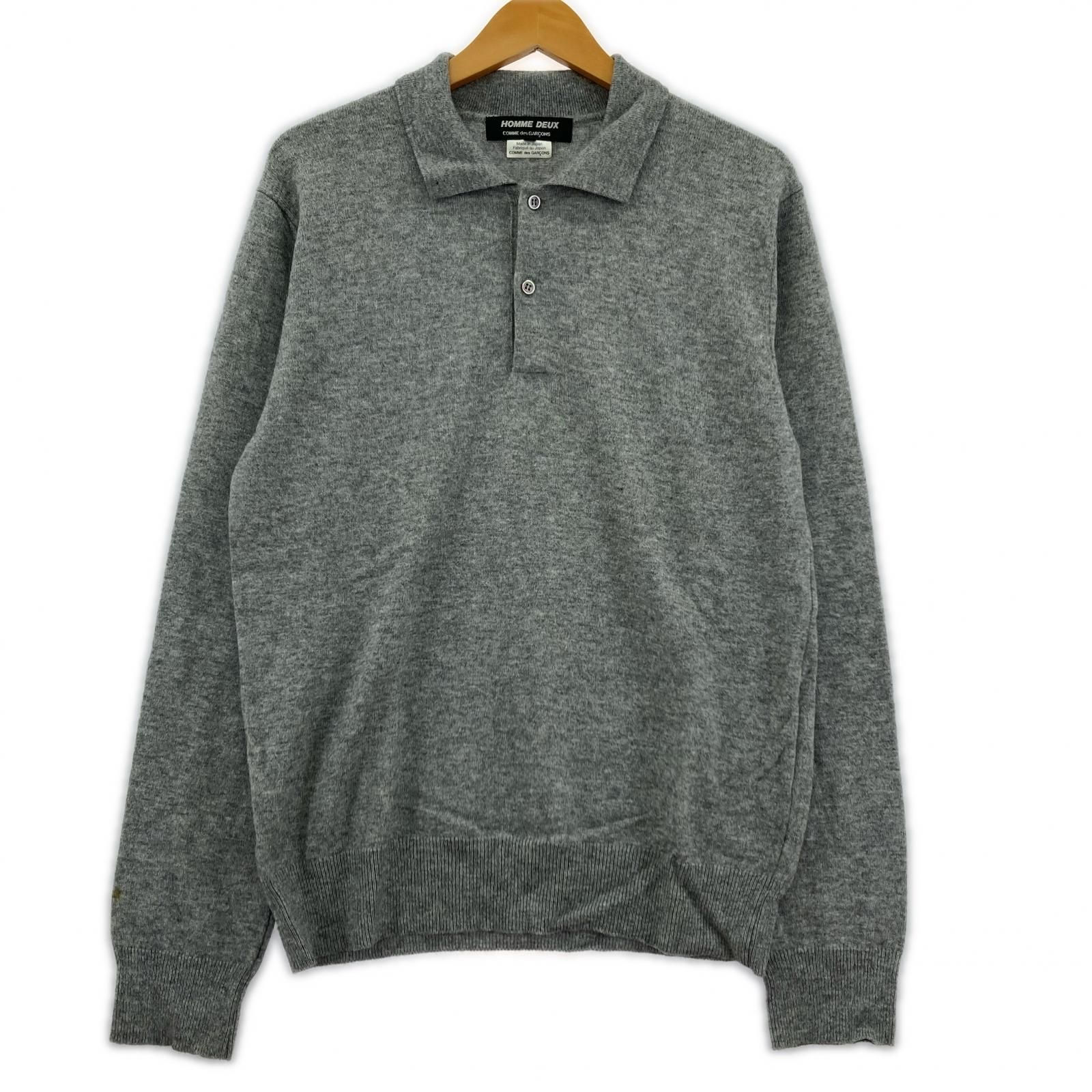 COMME des GARCONS HOMME DEUX 24AW ﾆｯﾄﾎﾟﾛ M ｸﾞﾚｰ