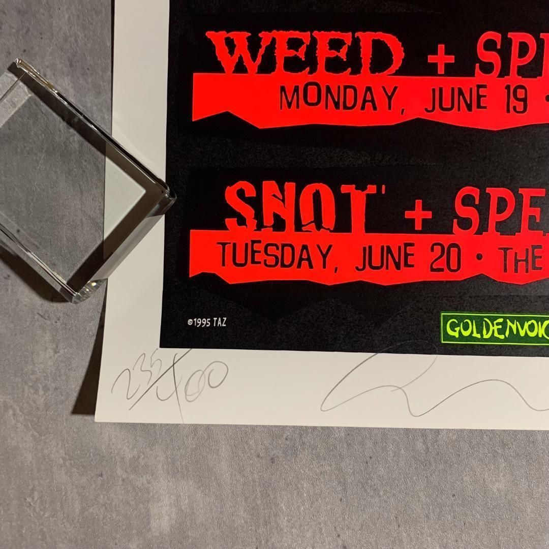 世界 TAZ AKIRA NOFX 1995年 シルクスクリーン ポスター サイン入 ゴールデンヴォイス