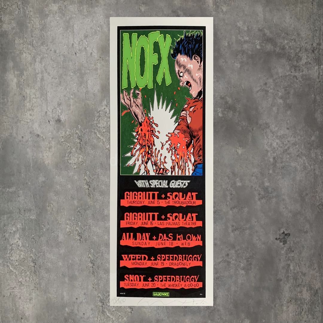 世界 TAZ × AKIRA NOFX 1995年 シルクスクリーン ポスター サイン入 ゴールデンヴォイス