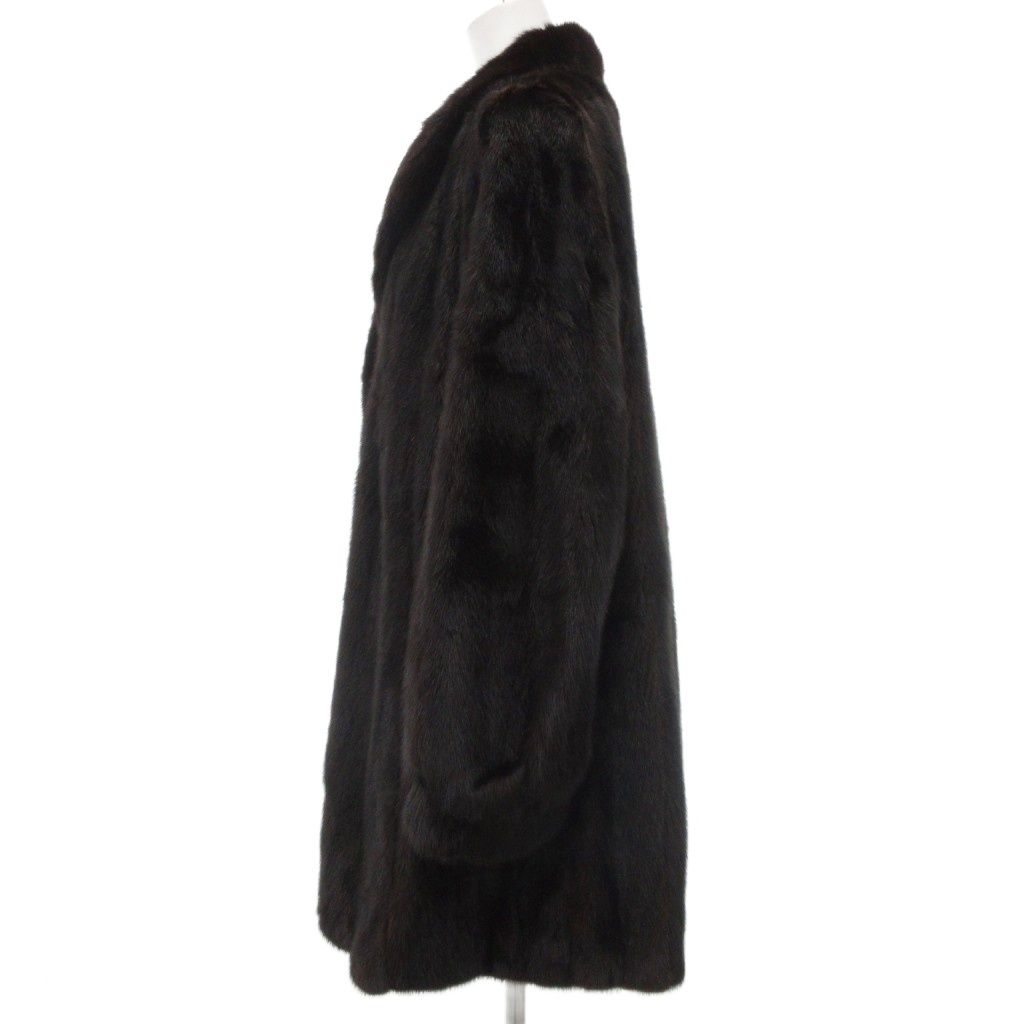 5つ星 アメリカンウルトラ ダークミンク ファーコート ミドル丈 ノーブランド ファーコート 毛皮 ミンク ミドル ハーフ丈 ダーク