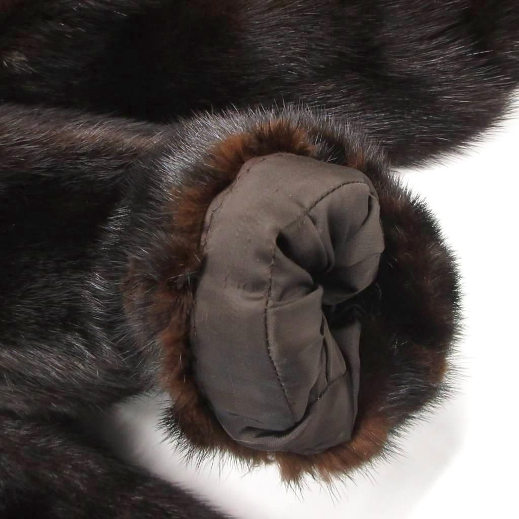 ノーブランド ファーコート 毛皮 ミンク ミドル ハーフ丈 ダーク