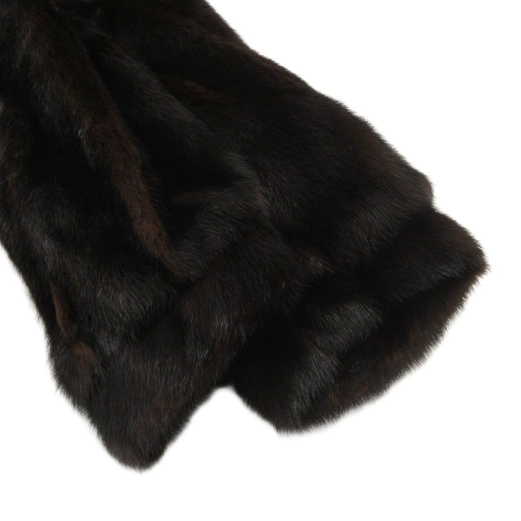 ノーブランド ファーコート 毛皮 ミンク ミドル ハーフ丈 ダーク