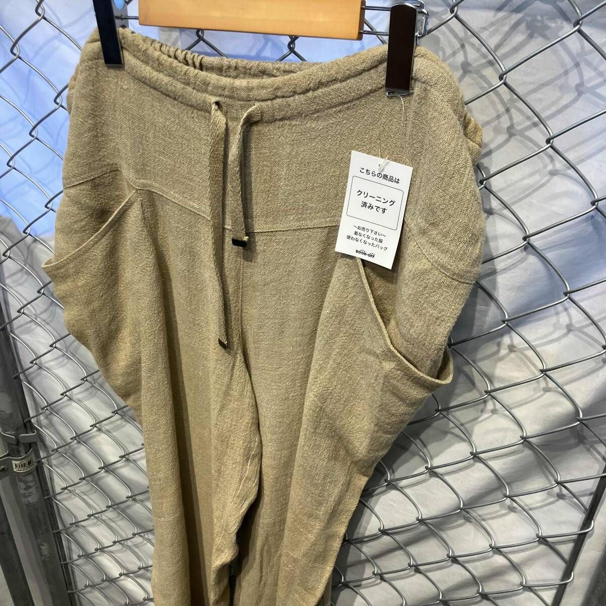 80s ISSEY MIYAKE 筆タグ リネンサルエルパンツ ブラウン ロングパンツ
