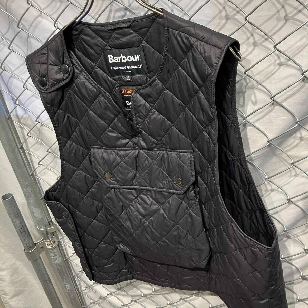 BARBOUR XEngineeredGarmdnts キルティングベスト ブラック XL バブアー