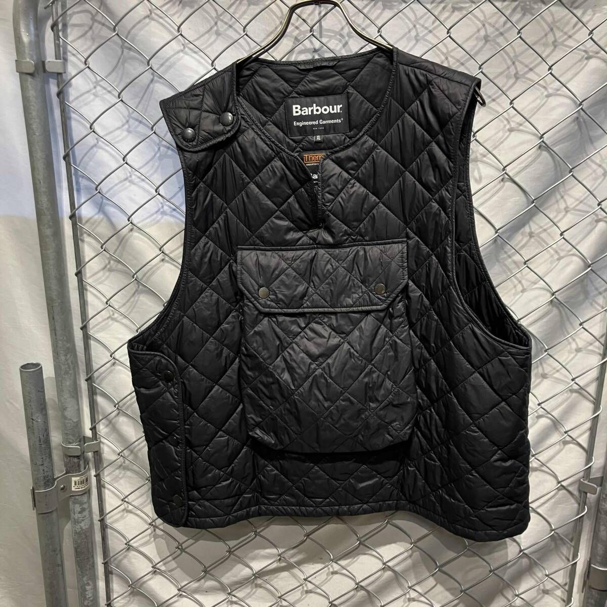 BARBOUR XEngineeredGarmdnts キルティングベスト ブラック XL