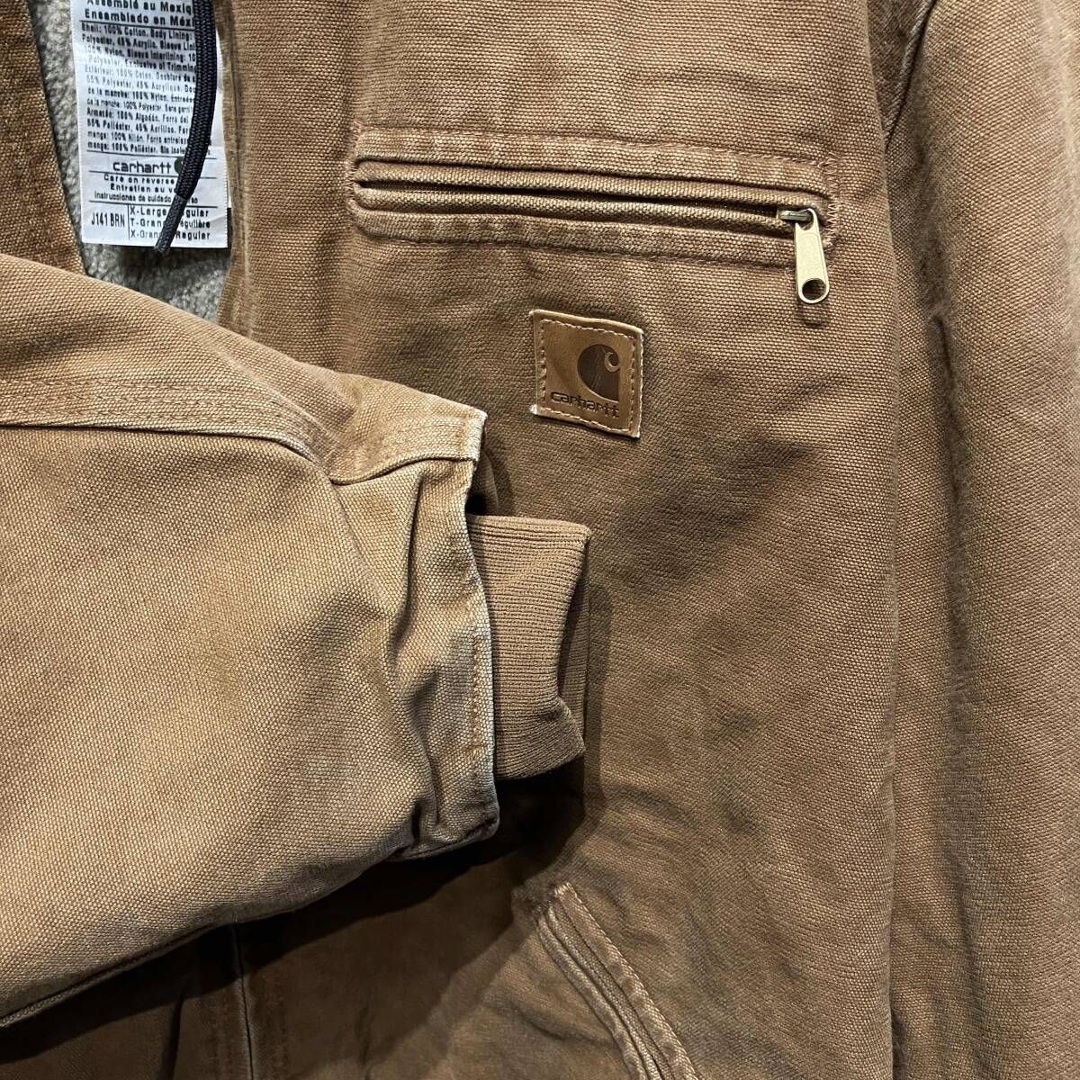 Carhartt J141 ダック地 内ボアジャケット size XL BRN ブラウン 