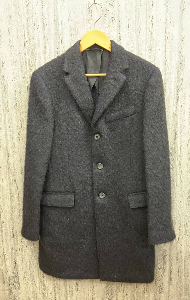 HEVO イーヴォ ウールコート ブルー ブラック サイズ46 イタリア製