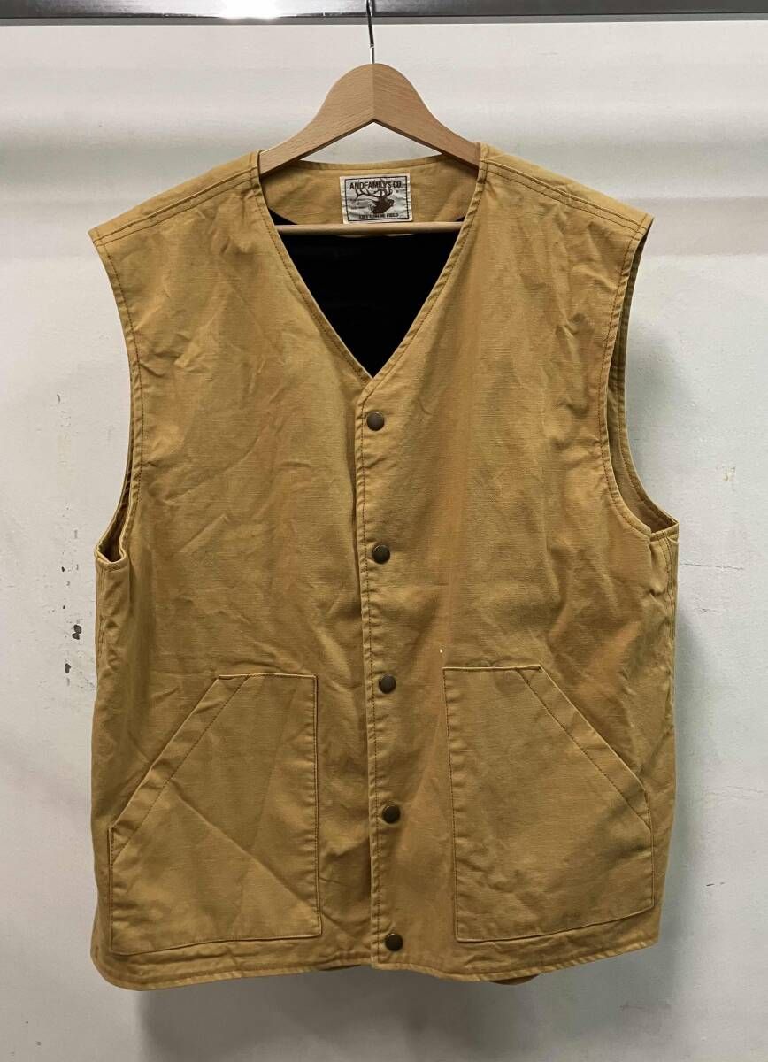 AND FAMILYS アンドファミリー ベスト VT-2202687 sulfide duck vest サイズXL イエロー