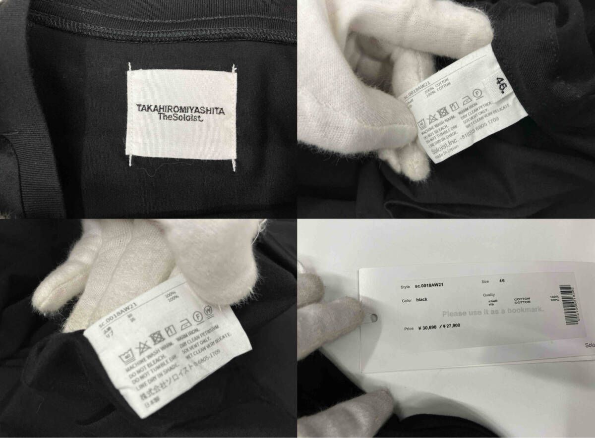 THE SOLOIST タカヒロミヤシタ ザソロイスト 21 AW 長袖Tシャツ ブラック プリント サイズ46 七分 長袖カットソー トップス メンズ