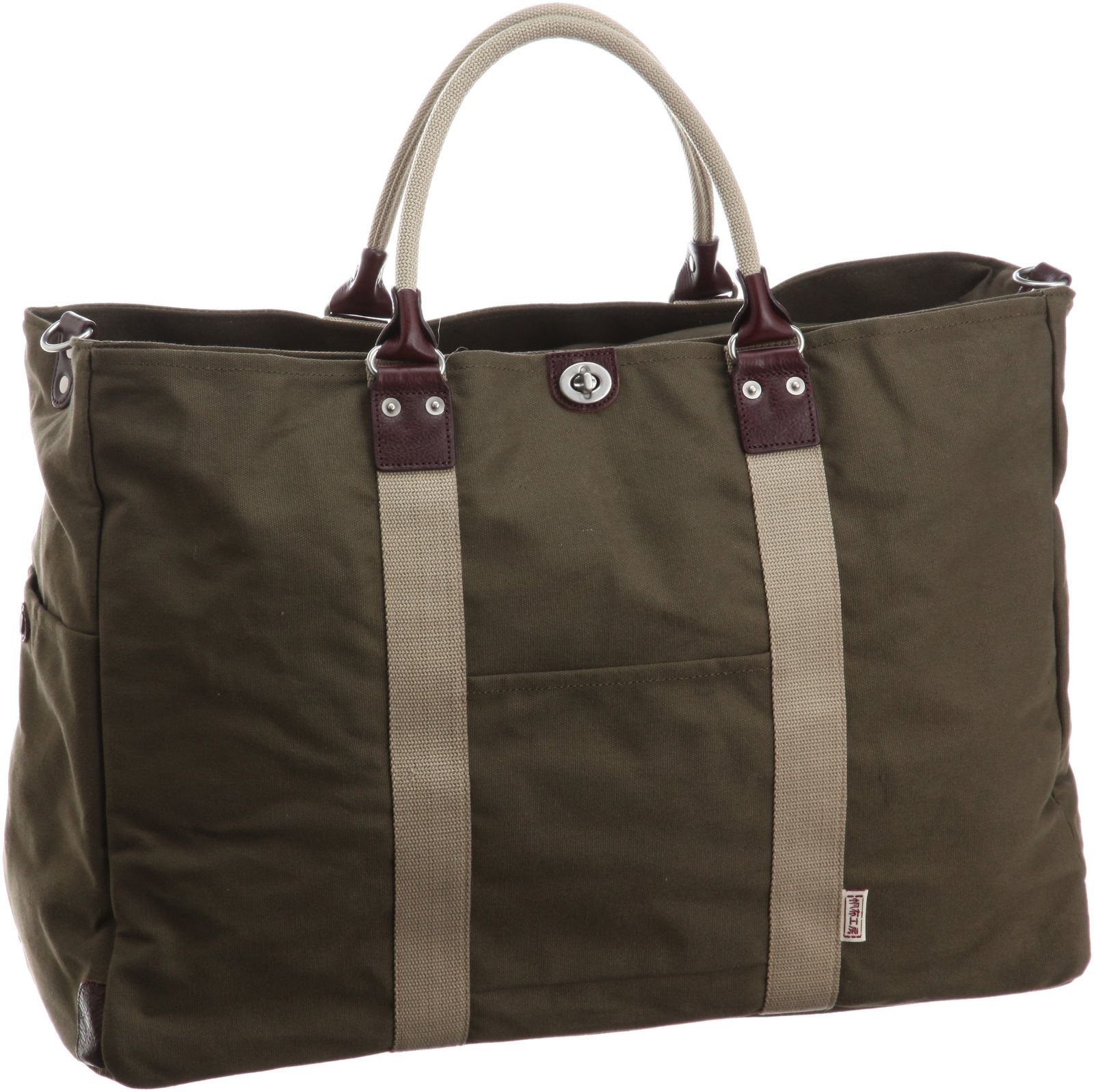 ハンプコウボウ トートバッグ シリーズ ショルダーベルト付 ボストンバッグ 3 X 84-01 カーキ