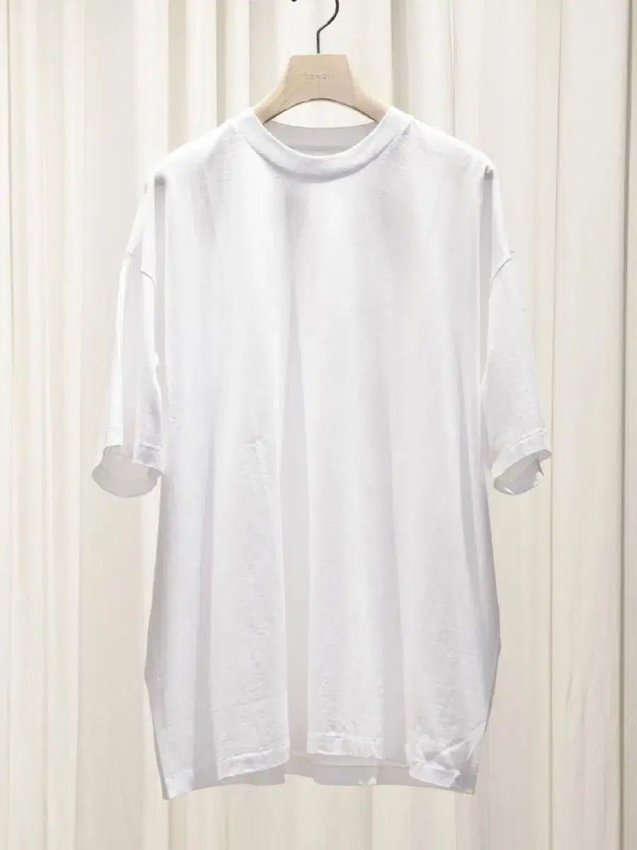 3 コモリ 25ss コットン ジャージ Tシャツ ブラック/白 コモリ 25ss