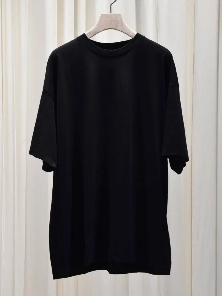 3 コモリ 25ss コットン ジャージ Tシャツ ブラック/白 コモリ 25ss