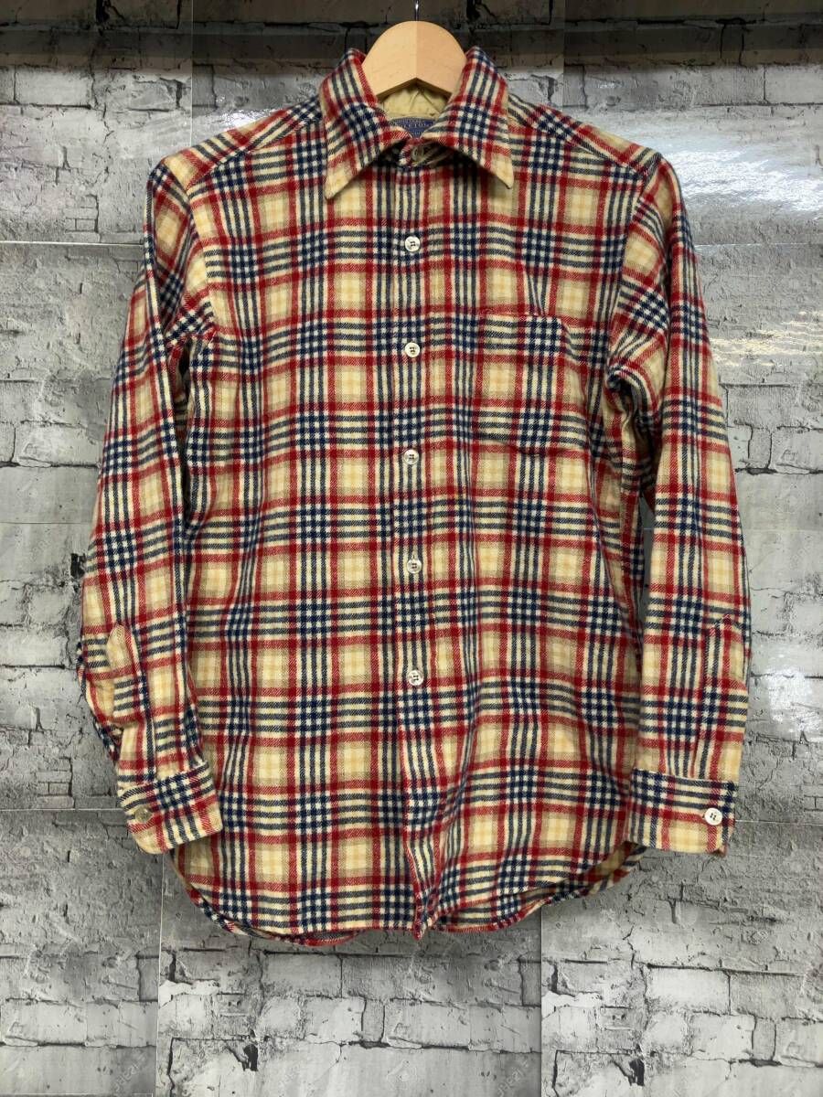 PENDLETON ペンドルトン ネルシャツ 70s マドラスチェックウール サイズM レッド ベージュ ネイビー 
