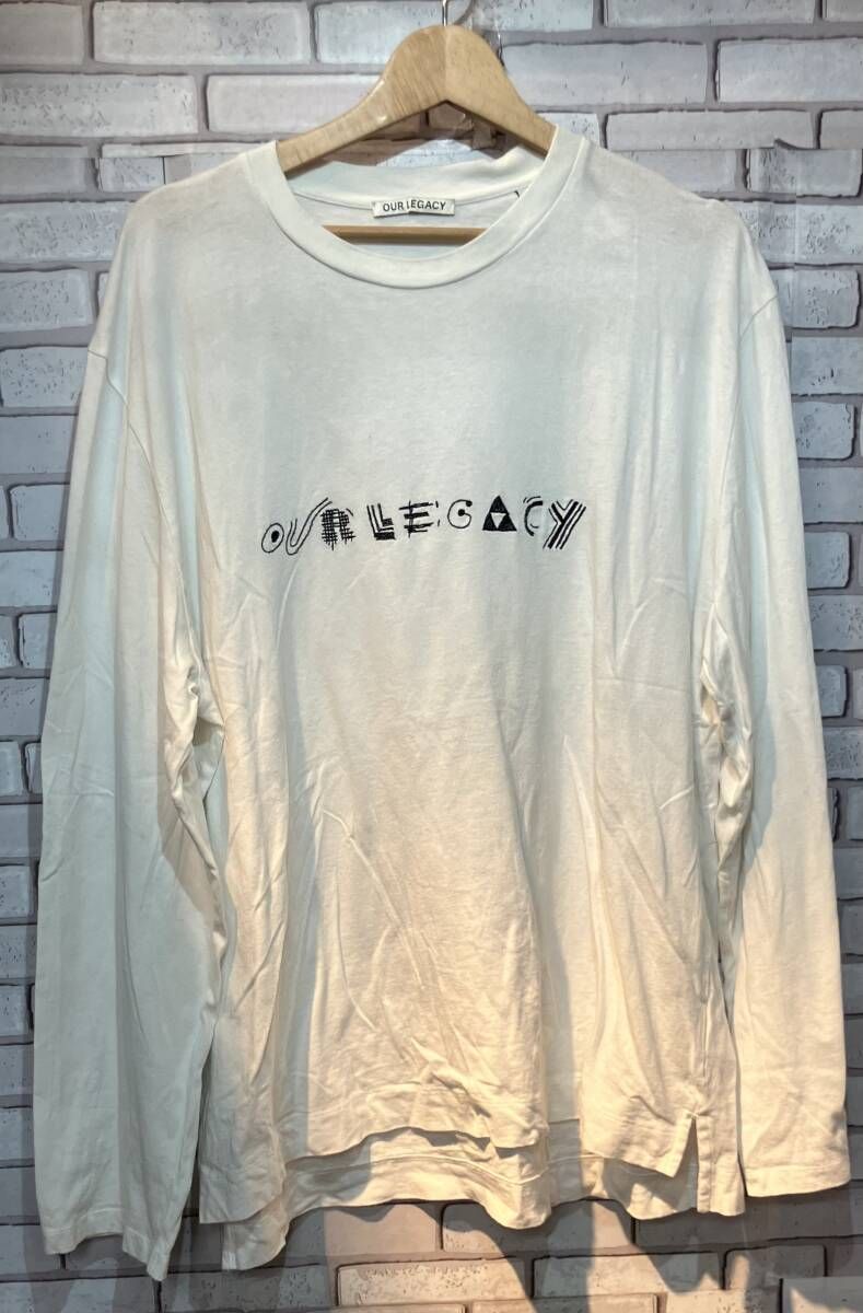 OUR LEGACY アワーレガシー 長袖Tシャツ 刺繍 XL以上 ホワイト