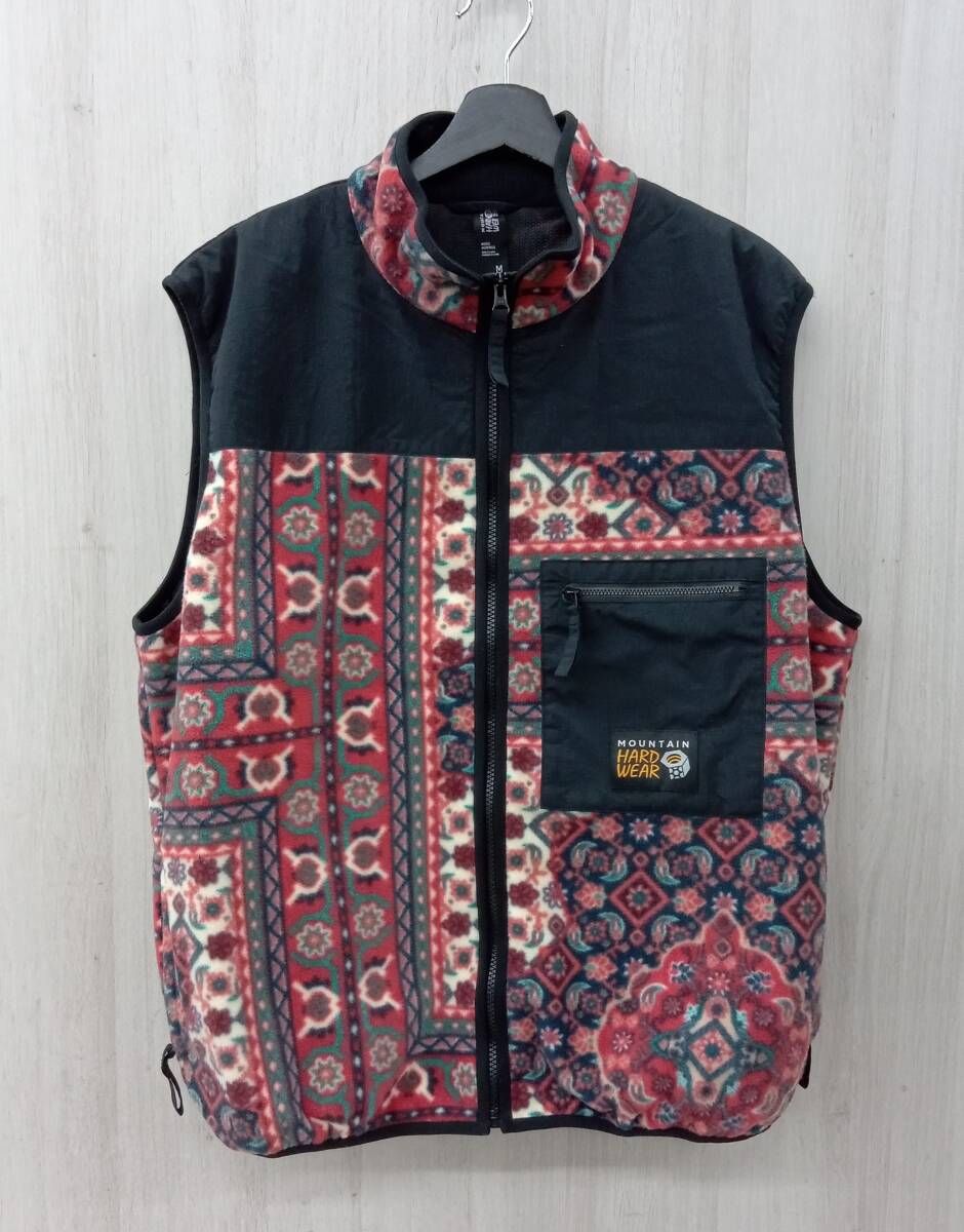 マウンテン ハードウェア ベスト 0 E 5324 総柄フリースベスト ペイズリー柄 レッド系×ブラック Mサイズ
