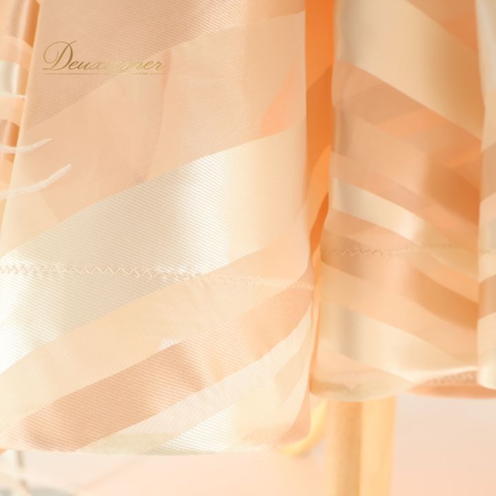 社交ダンス 衣装 ドレス ファー ワンピース サーモン 縞 ストライプ ピンク系 ホワイト系 フロート レース デモ 競技 ダンス パーティ ゴールド 珍しい アイボリー系 柔らかい 明るい 色味