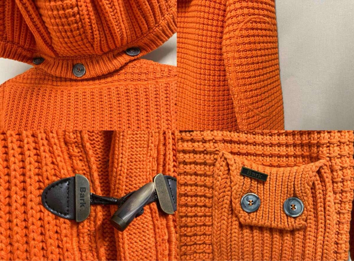 bark バーク ニットダッフルコート フード取外し可能 エルボーパッチ