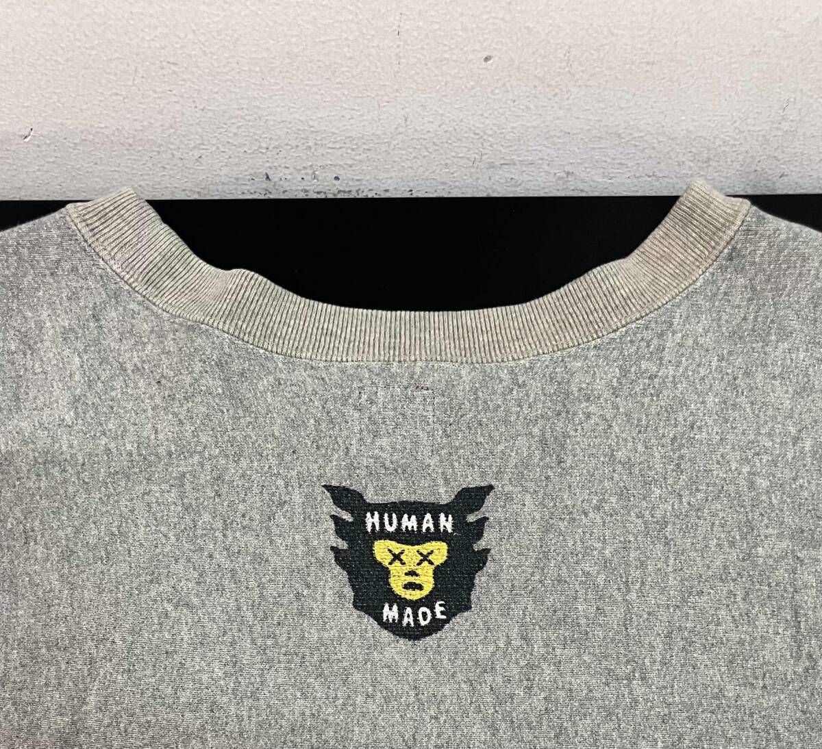 HUMAN MADE ヒューマンメイド スウェット KAWS ストリート グレー サイズXL 綿 ジーンズ シワになりにくい