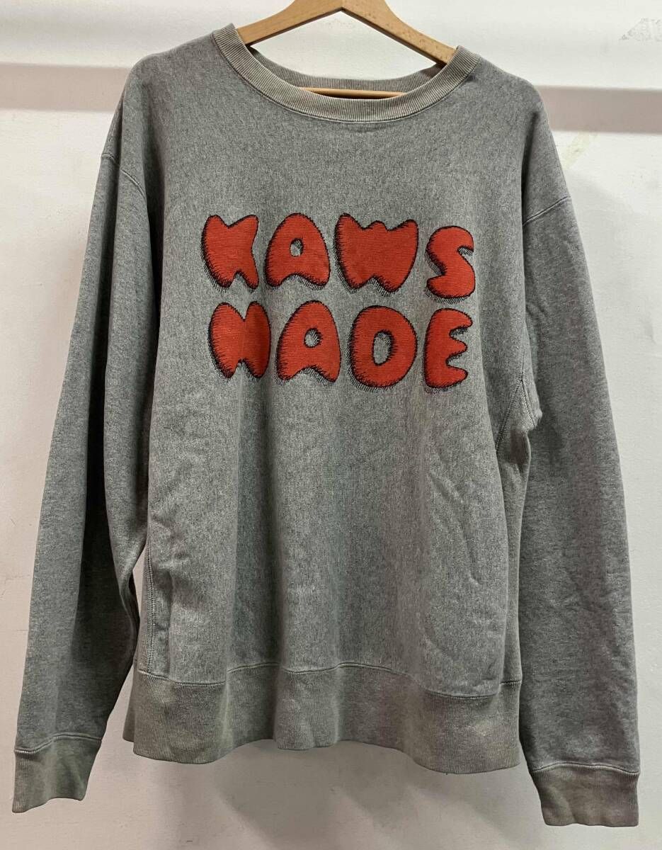 HUMAN MADE ヒューマンメイド スウェット KAWS ストリート グレー サイズXL 綿
