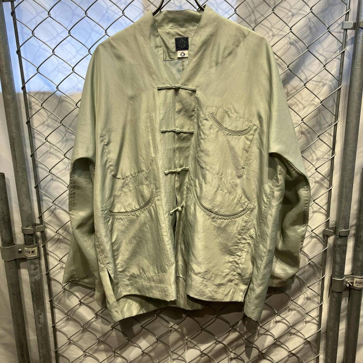 Post Overalls チャイナシャツ　長袖シャツ POST O'ALLS china shirt チャイナシャツ ライトグリーン ポスト