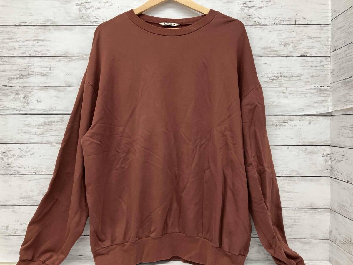 AURALEE/スウェット/ELASTIC HIGH GAUGE SWEAT/A21AP01NU/ブラウン/XL