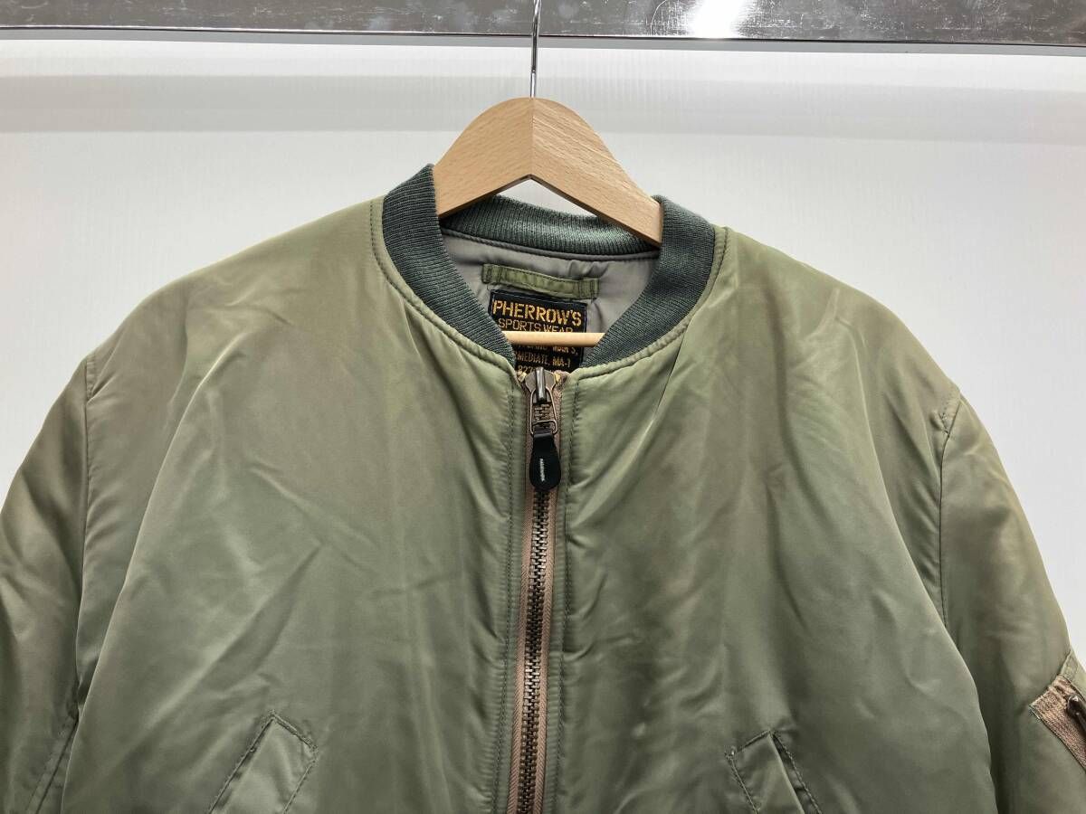 PHERROW'S フェローズ フライトジャケット MA-1 カーキ Sサイズ MIL-J