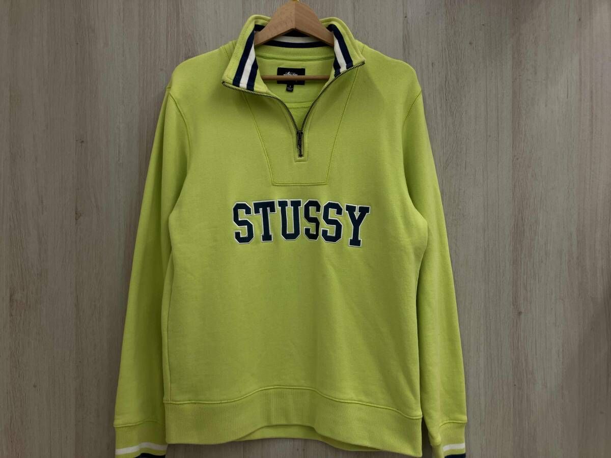 STUSSY ハーフジップ スウェット トレーナー Sサイズ ライトグリーン 