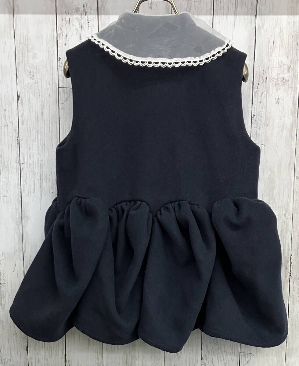 Bibiy. ANGIE SLEEVELESS JACKET ビビィ ベスト シアーつけ襟 ネイビー